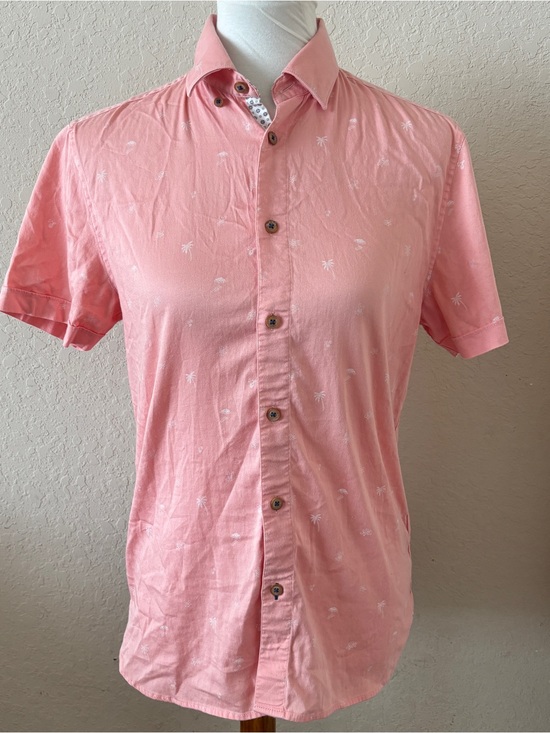 Ted Baker London Other - Ted Baker London Men's Sz 2 Pink Hawaiian Tropical Short Sleeve Button Up Shirt